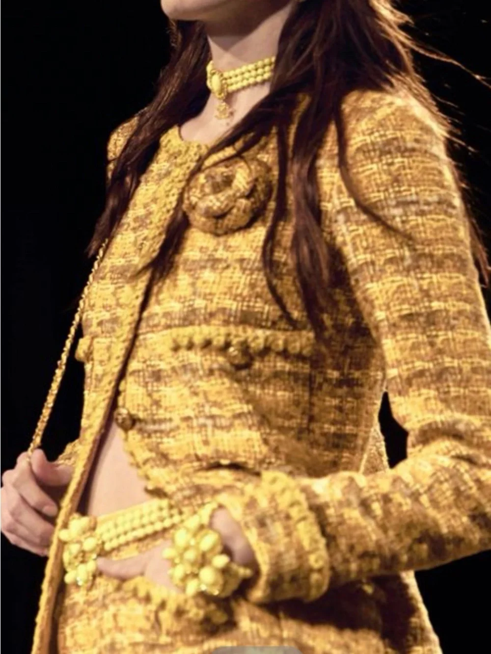 CHANEL Metiers d’Art Collection Yellow and Gold Beaded Statement Necklace